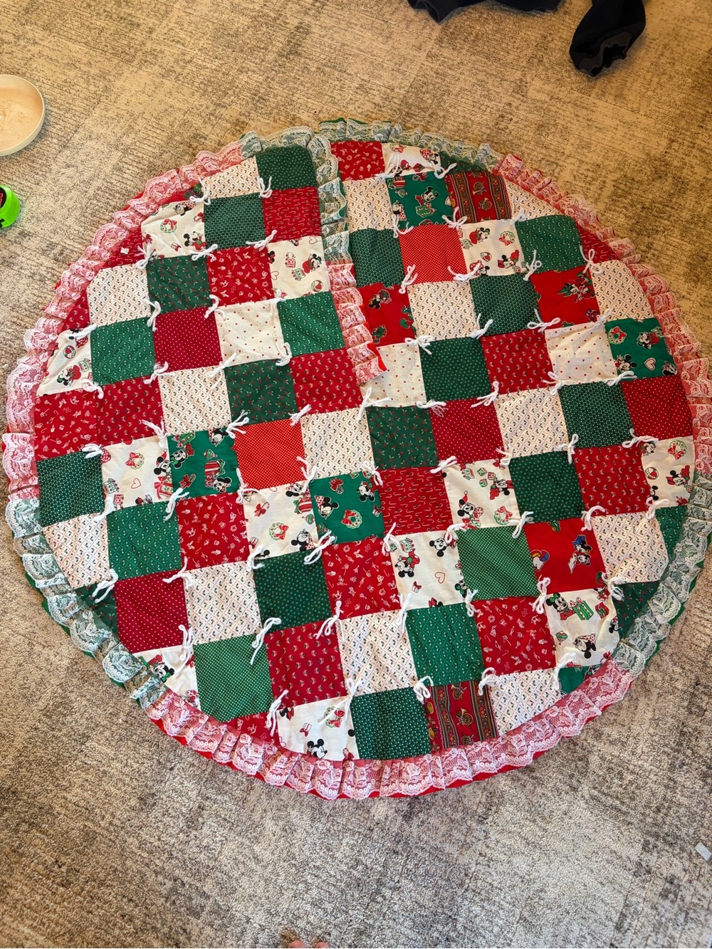Vintage Mickey and Minnie Christmas Tree Skirt
